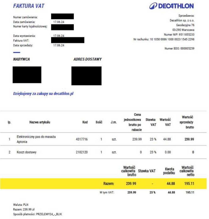 Elektroniczny pas do masażu Aptonia