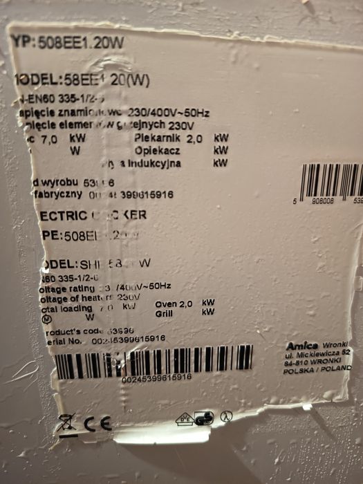 Kuchnia elektryczna Amica