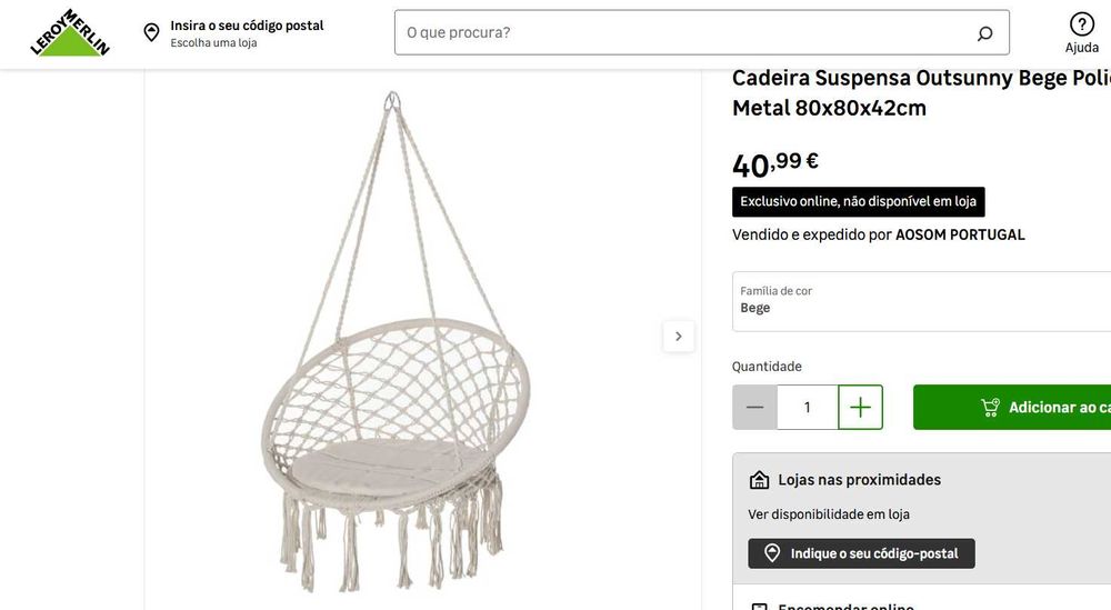 Poltrona suspensa NOVA
