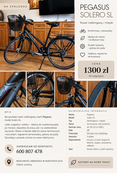 Sprzedam damski rower Pegasus Solero SL