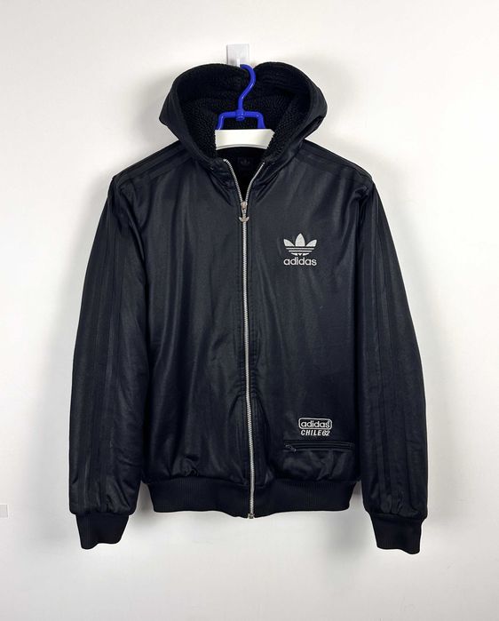 Bluza z kapturem ADIDAS CHILE 62 ocieplana rozpinana vintage BARANEK r. S