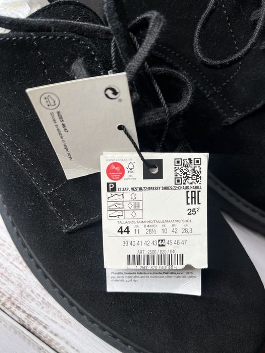 Чоловічі замшеві туфлі дербі Zara Join Life чорні