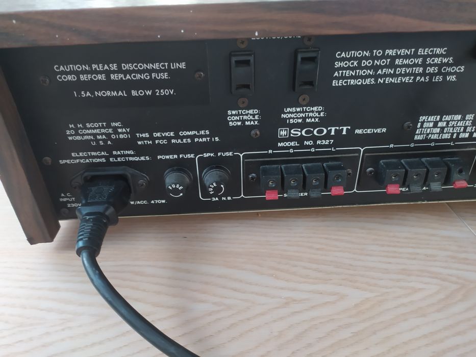 Amplituner stereo Scott R‑327 vintage, sprawny