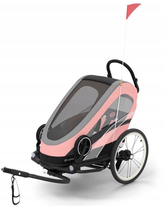 Cybex Sport Zeno Bike Przyczepka Rowerowa 2w1 Wózek Sportowy | Silver Pink