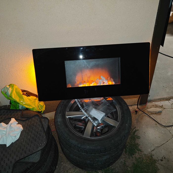 Piec kominek elektryczny oświetlenie, pilot