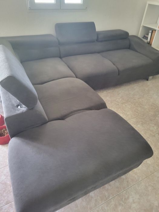 Sofá de canto com chaise longue grande