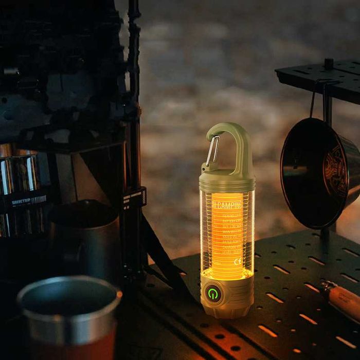 ••• LED Фонарь EDC, Карабин Фонарик с Красным Светом,  Ліхтар Брелок