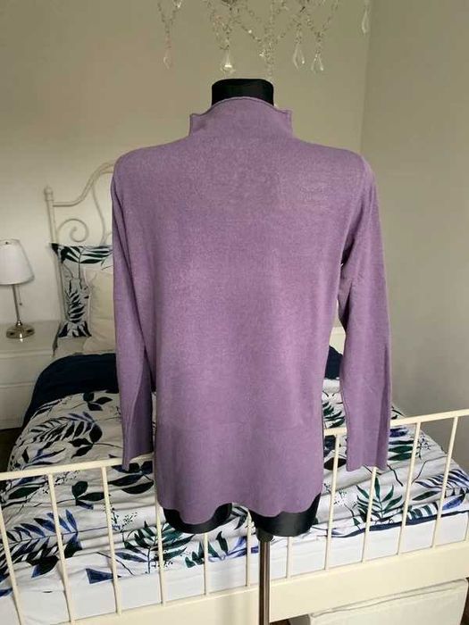 Marks & Spencer fioletowy sweter z półgolfem basic minimalizm S