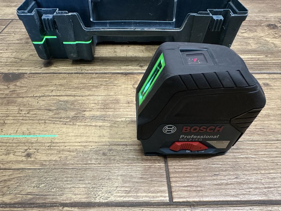 Laser krzyżowy BOSCH GCL 2-15 G - 2022r. | walizka, uchwyt
