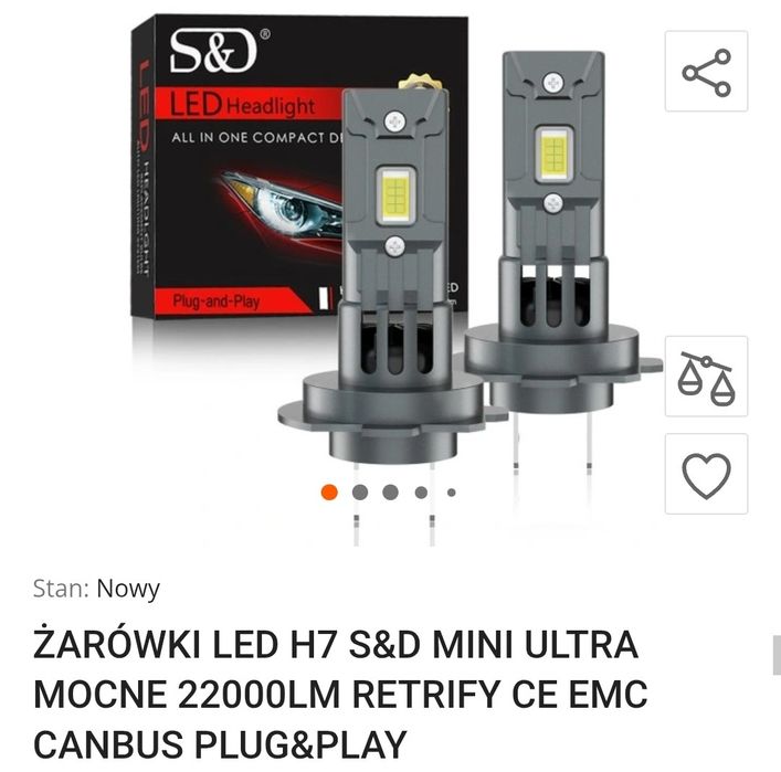 Żarówki H7 Led Nowe