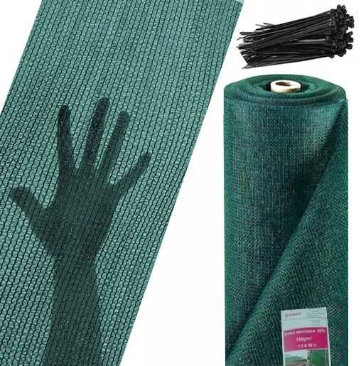 Siatka Cieniująca 62% Dzianina Gruba Osłona 1,5x25 SZARA