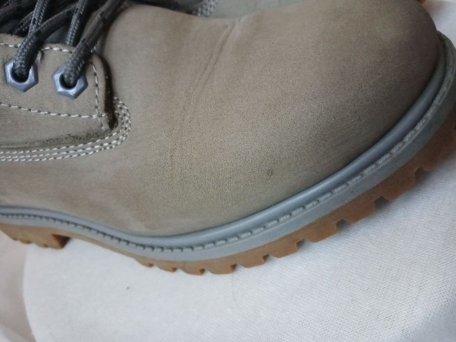 Szare buty trekkingowe trapery skórzane House 36