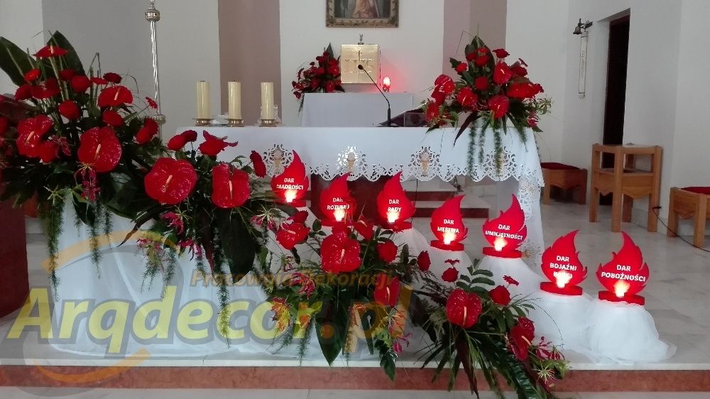 Płomienie - Zestaw Dekoracji Na Uroczystość Bierzmowania