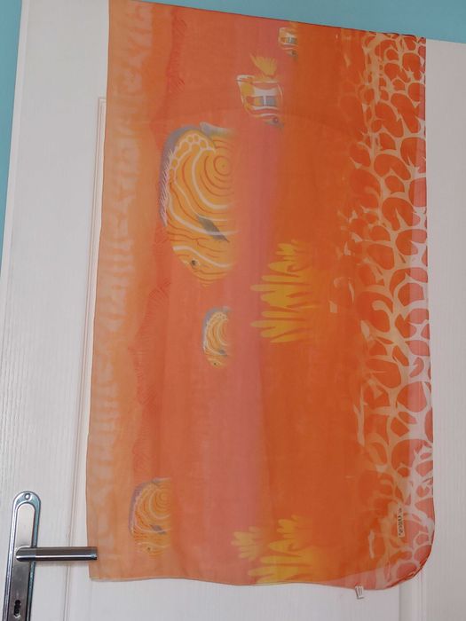 Chusta duża piękna pomarańczowa 107 cm x 137 cm