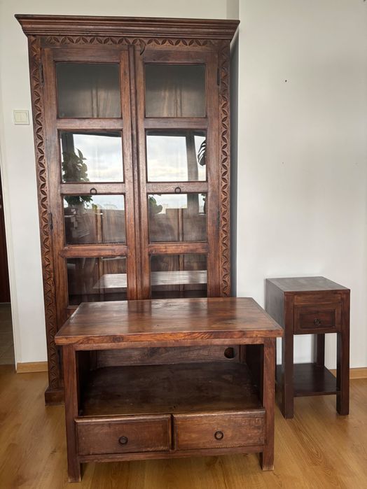 Meble drewniane - zestaw (styl kolonialny/indyjski)