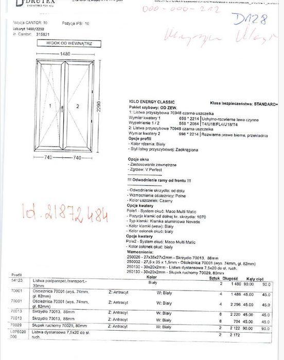 Okno DRUTEX Iglo Energy CLASSIC – 1480x2290 – Outlet – Transport Gratis D128
