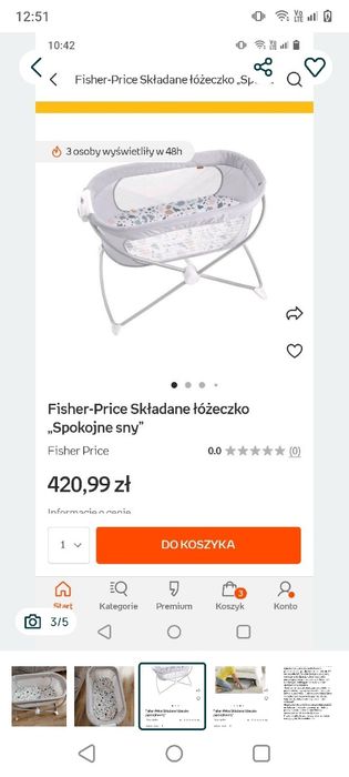 Łóżeczko kołyska lezaczek