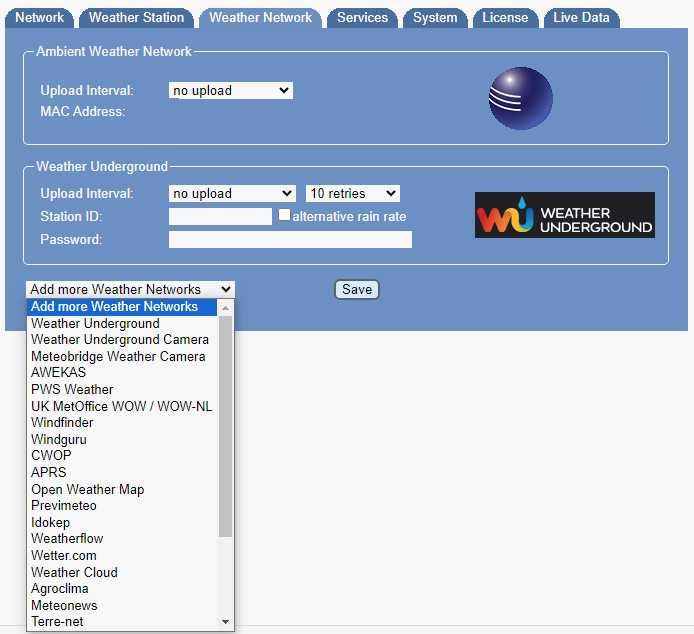 Meteobridge serwer pogodowy Ethernet WiFi Davis Oregon