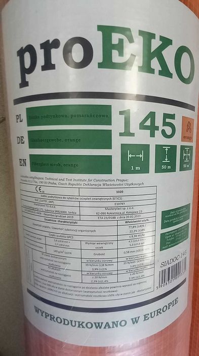 Siatka z włókna szklanego 145 g , elewacyjna,  podtynkowa