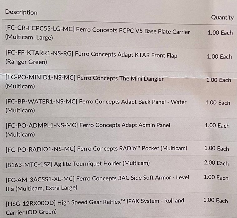 Ferro Concepts FCPC V5 Large — повний комплект спорядження (Multicam, Large)