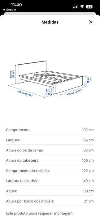 Cama casal IKEA Malm