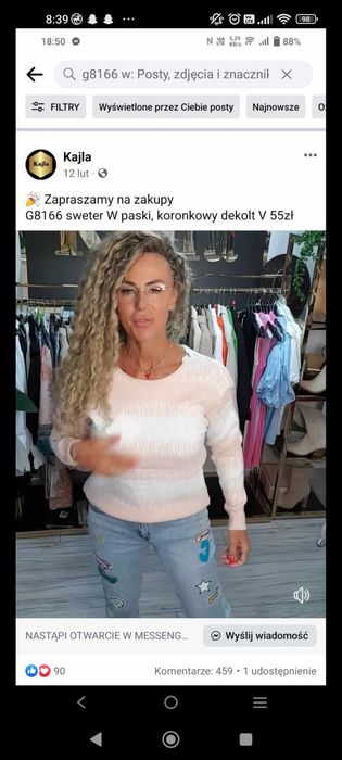 Sewter z koronką