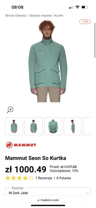 Kurtka Mammut nowa oryginał 100% męska