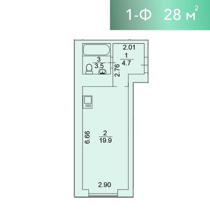 Студійна квартира в чистовому оздобленні 27,2м2 в Закритому Комплексі.