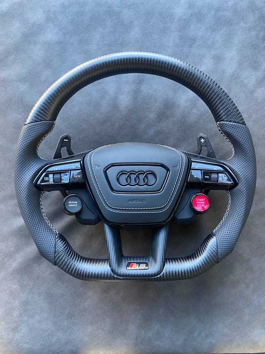 Спортивне кермо Audi A4 A6 A7  C8 B9 Руль спортивний VAG Тюнінг Карбон