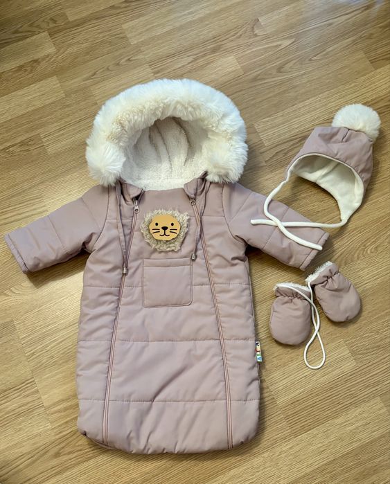 Зимовий комбінезон, комбінезон конверт дитячий дуже теплий 0-6 місяців