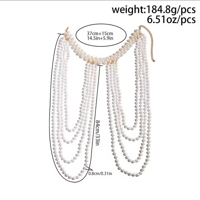 Украшение на шею чокер тело портупея бусы колье жемчуг