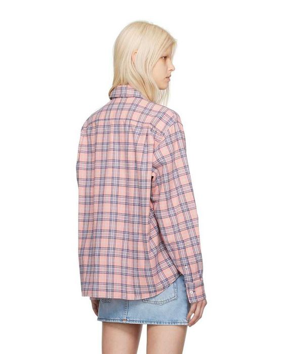 Сорочка Acne Studios Flannel Check Button-Up Shirt Pink