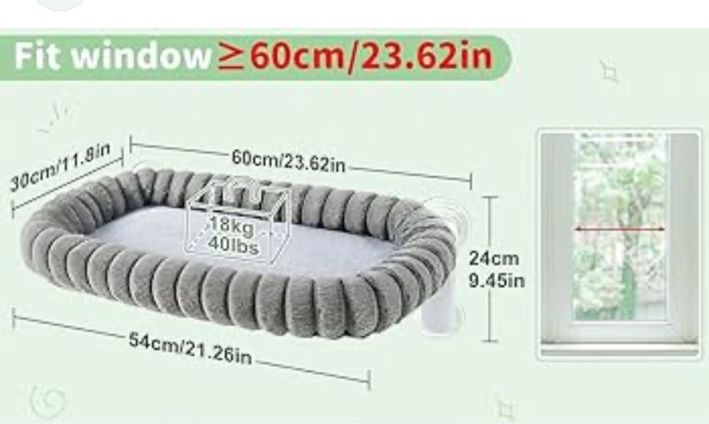 Hamak okienny leżak dla Kota skladany