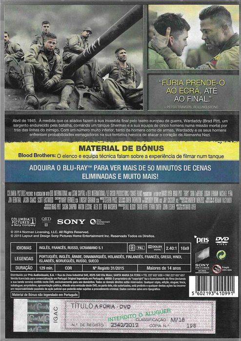 Fúria (2014) com Brad Pitt