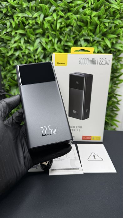 Зовнішній акумулятор Baseus EnerFill FP41 30000mAh 22.5W Power Bank швидка зарядка 2 USB Type-C microUSB чорний E0027K00