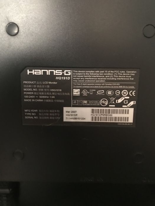 Монітор HANNS D модель HQ191D