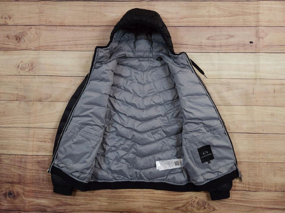 ARMANI EXCHANGE Kurtka Puchowa Męska Czarna Logo r. M