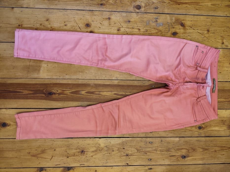 Jeansy damskie różowe