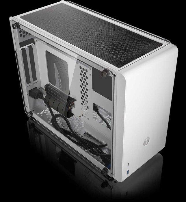 корпус raijintek ophion evo white Алюміній та скло з райзером (riser)