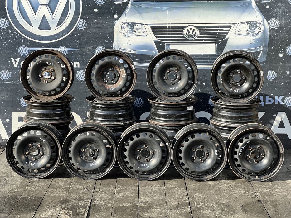 Стальные сталеві диски 5х112 Р15 Пассат Б6 Кадді Тоуран Шкода А5 Гольф