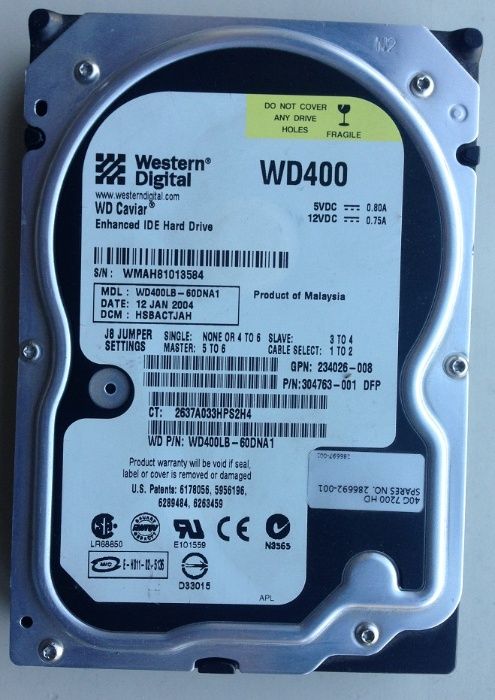 Western Digital Hard Drive 40 GB 3.5" IDE64751909013251120