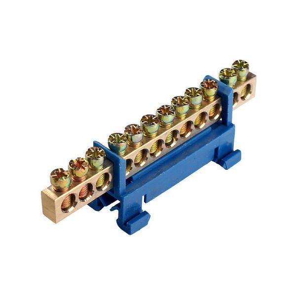 Шина нульова на DIN-рейку (12 отворів)