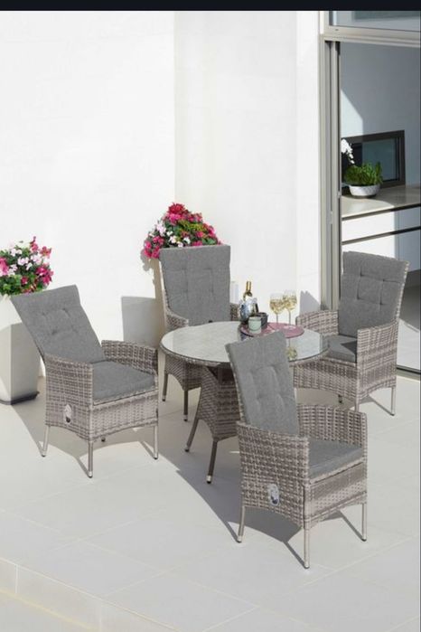 Meble ogrodowe BELLUNO stół 100cm + 4 fotele KONIFERA