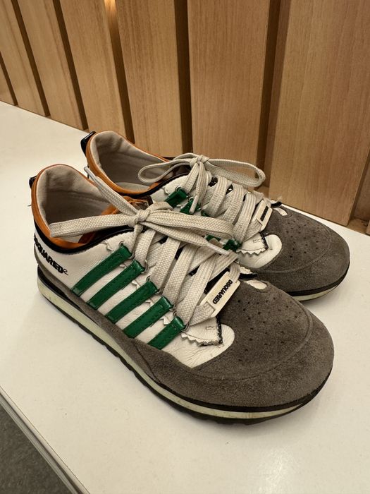 Осінні шкіряні кросівки для хлопчика фірми Dsquared2