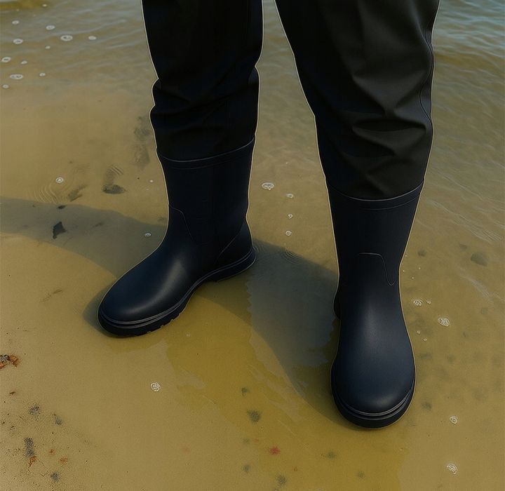 Nowe czarne profesjonalne wodery spodnie wodoodporne