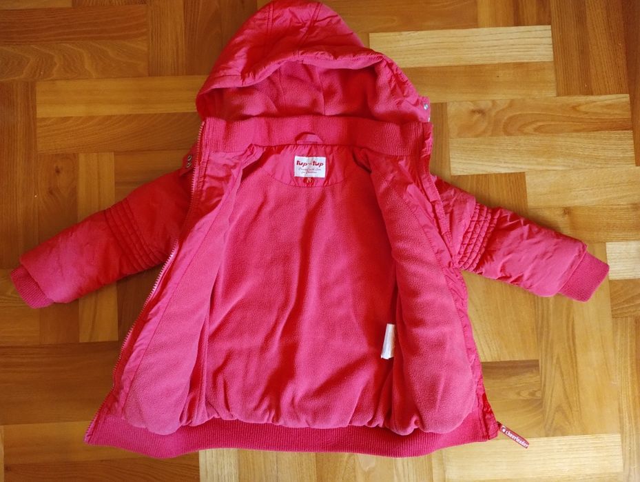 Kurtka zimowa dla dziewczynki, spodnie narciarskie rozmiar 92