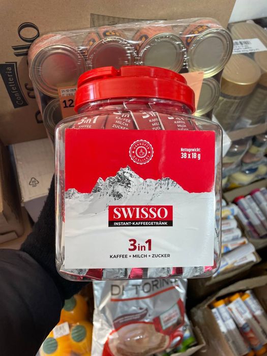 Розчинна кава в стіках Свіссо 3в1 684г (38 шт) / swisso instant