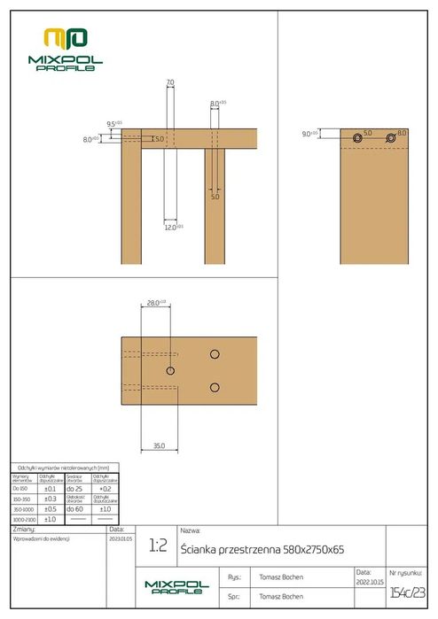 Lamele ścianka wolnostojąca lamelowa 275x58 cm czarny mat mixpol
