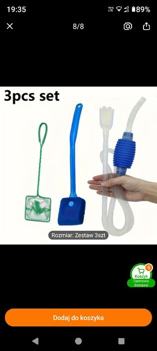 Zestaw do czyszczenia akwarium+ siatka