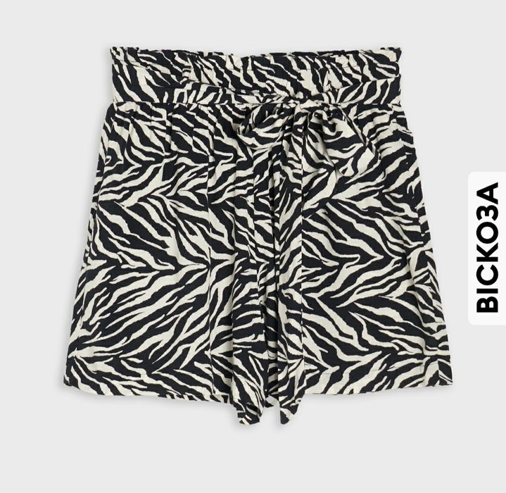 Шорты чёрно-белые  вискоза